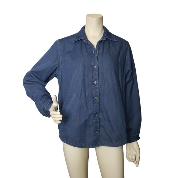 Riders by Lee Tops - RIDERS BY LEE Flannel Lined Denim Shirt Size Large